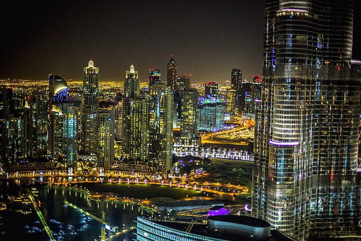 Dubai skyline at night